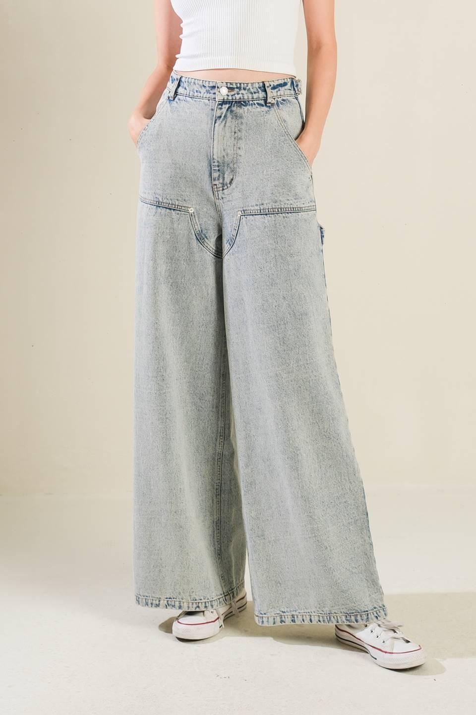 If I Know Me Denim Pants in light, view 1 — Soul Flow Apparel