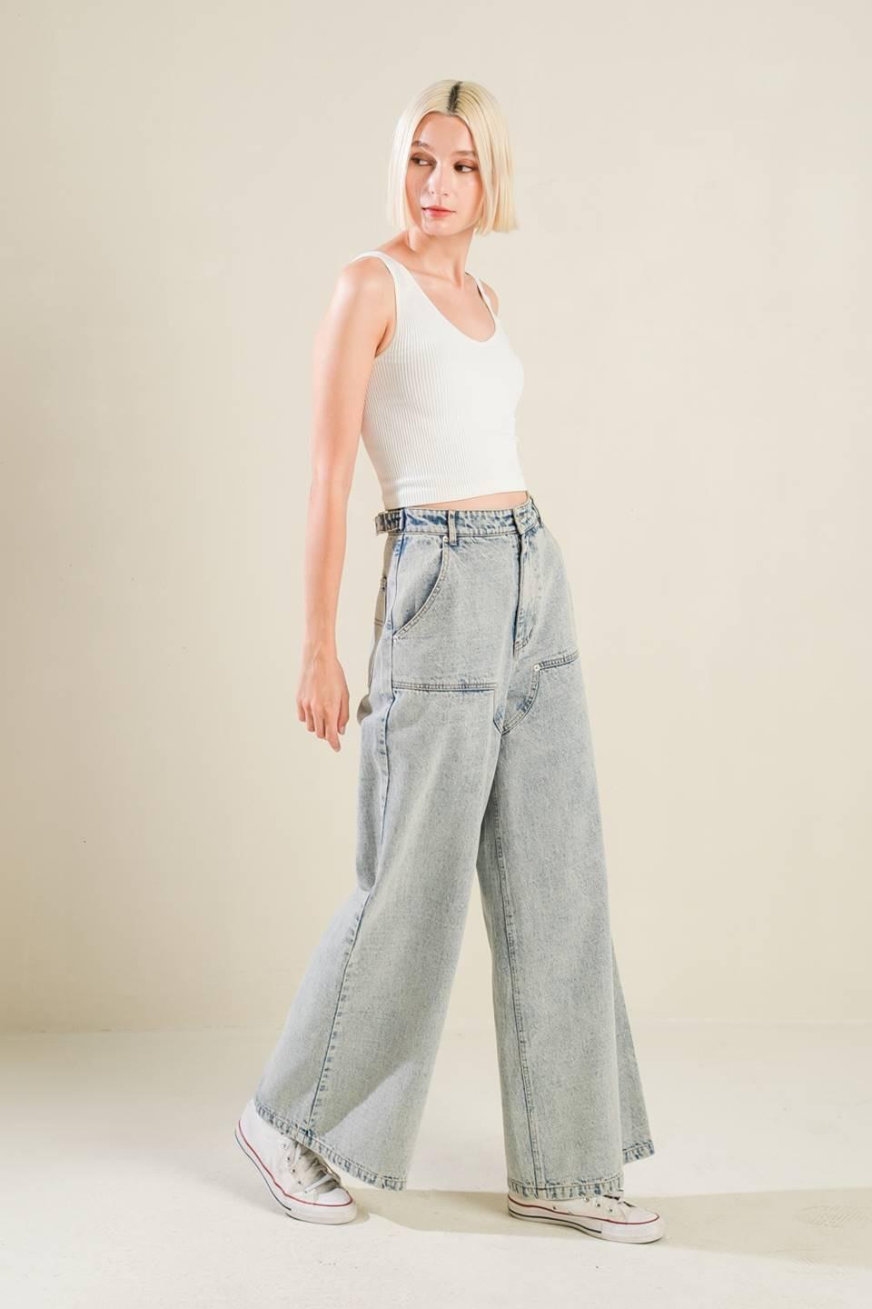If I Know Me Denim Pants in light, view 3 — Soul Flow Apparel