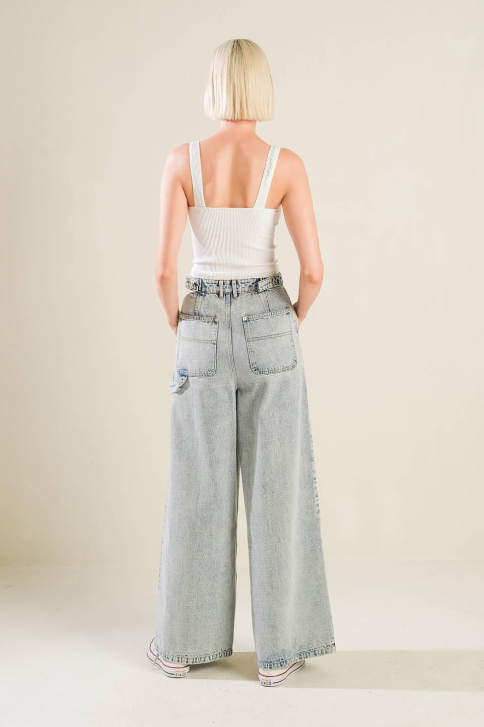 If I Know Me Denim Pants in light, view 6 — Soul Flow Apparel