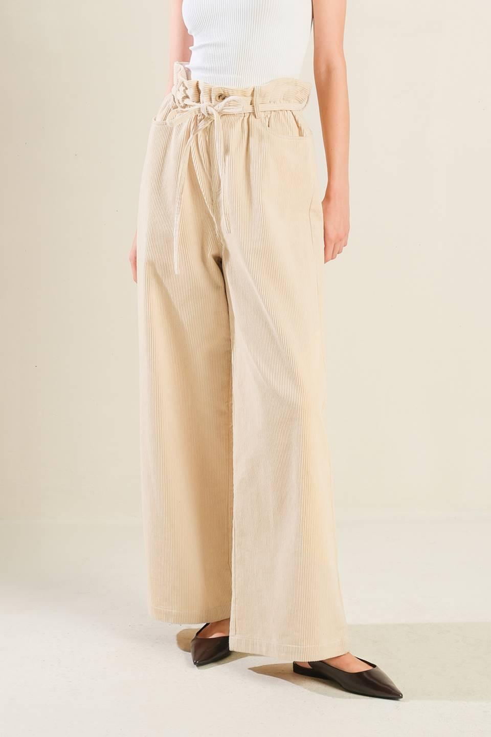 My Only Love Corduroy Pants in cream, view 1 — Soul Flow Apparel