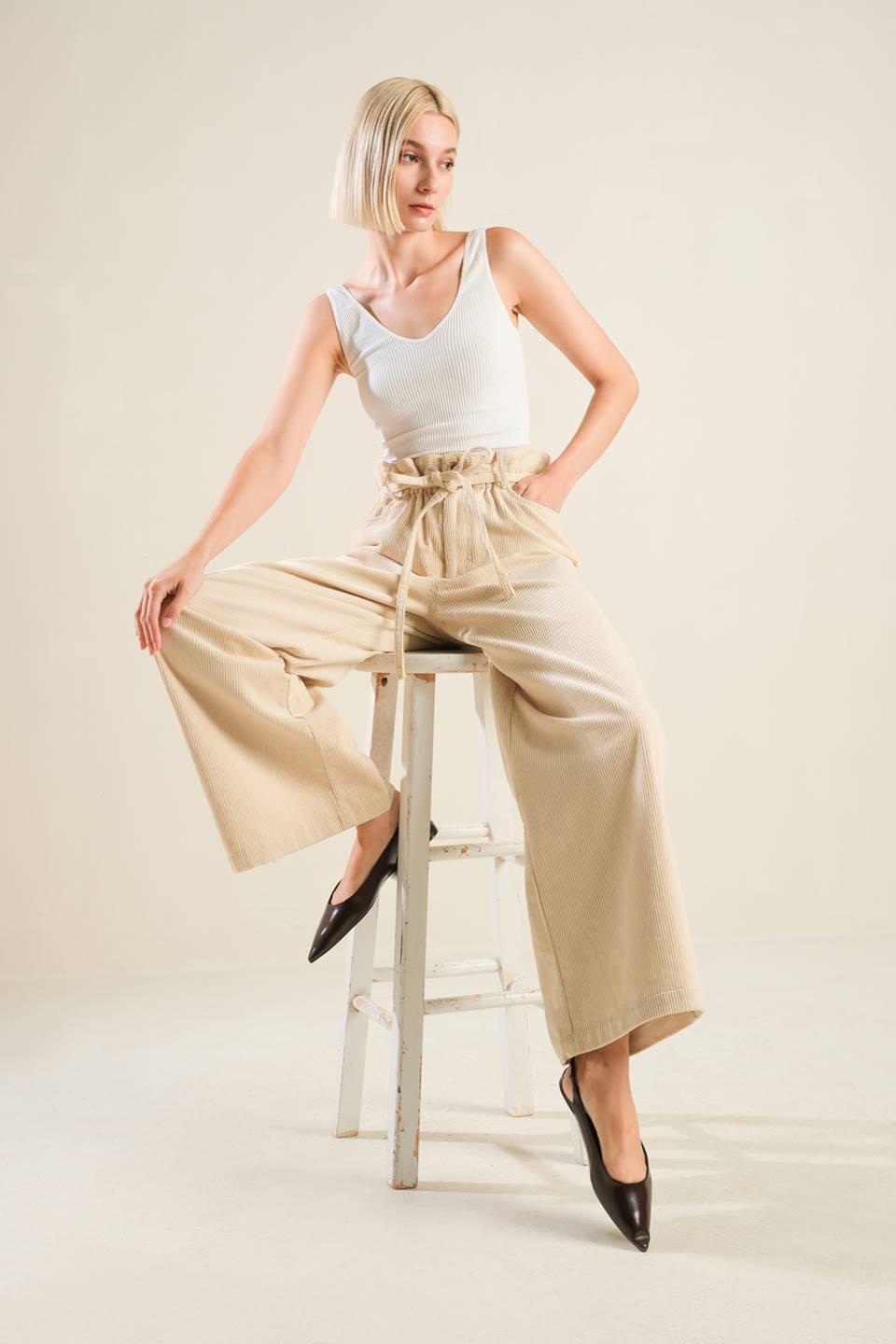 My Only Love Corduroy Pants in cream, view 3 — Soul Flow Apparel
