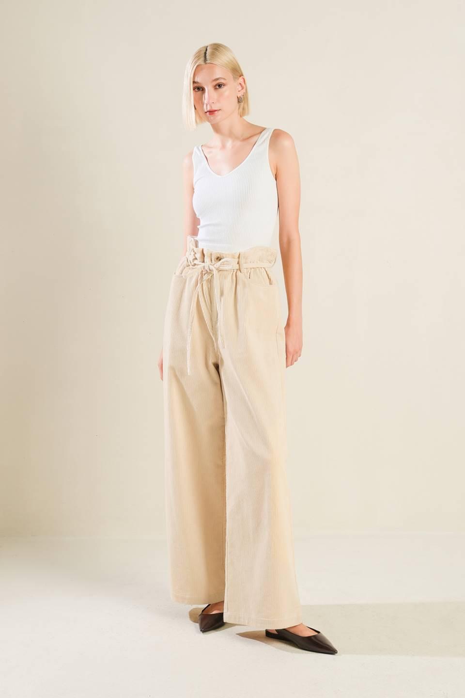 My Only Love Corduroy Pants in cream, view 5 — Soul Flow Apparel