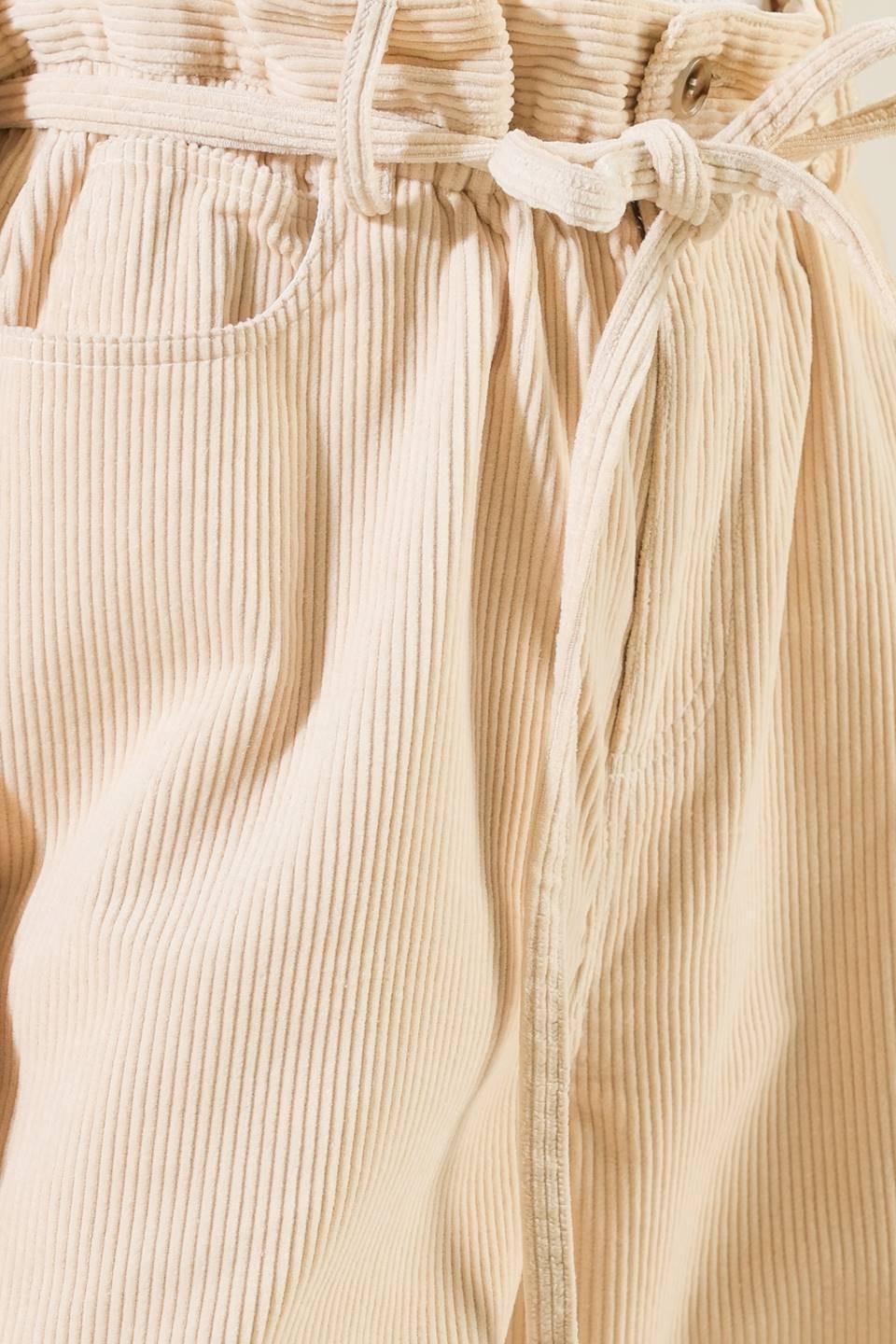 My Only Love Corduroy Pants in cream, fabric swatch — Soul Flow Apparel