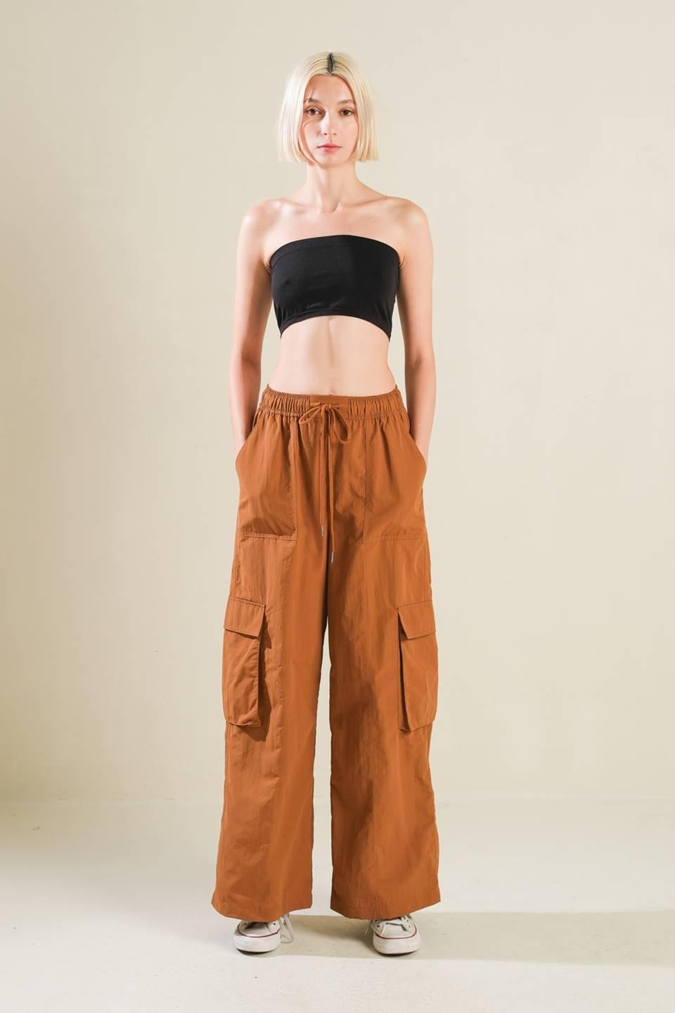 Lovin on Me Cargo Pants in camel, view 5 — Soul Flow Apparel