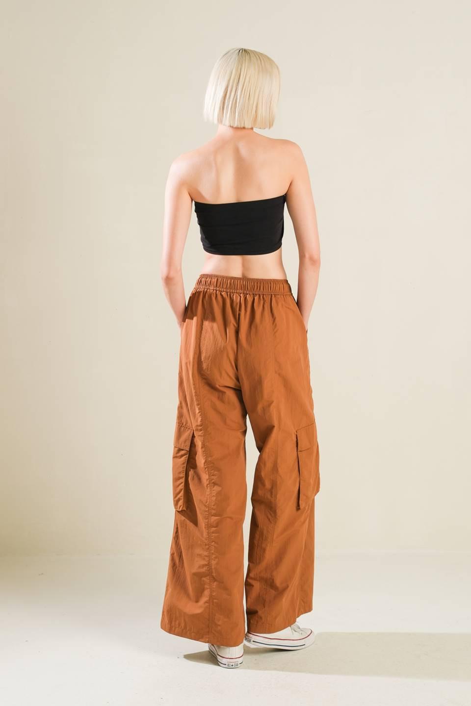Lovin on Me Cargo Pants in camel, view 6 — Soul Flow Apparel