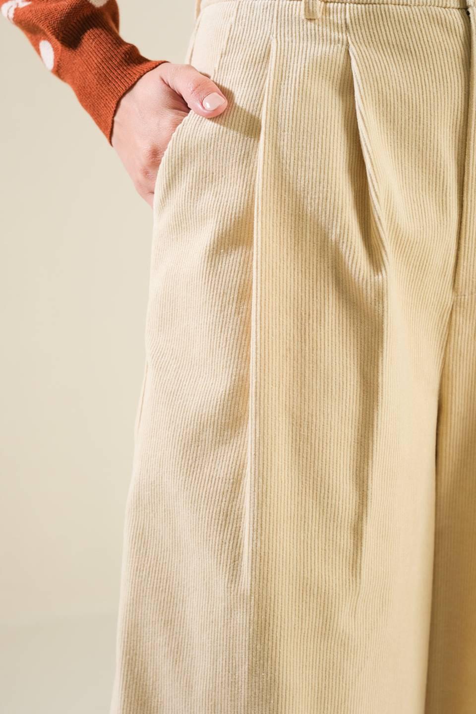 The Fame Woven Pants in beige, view 4 — Soul Flow Apparel