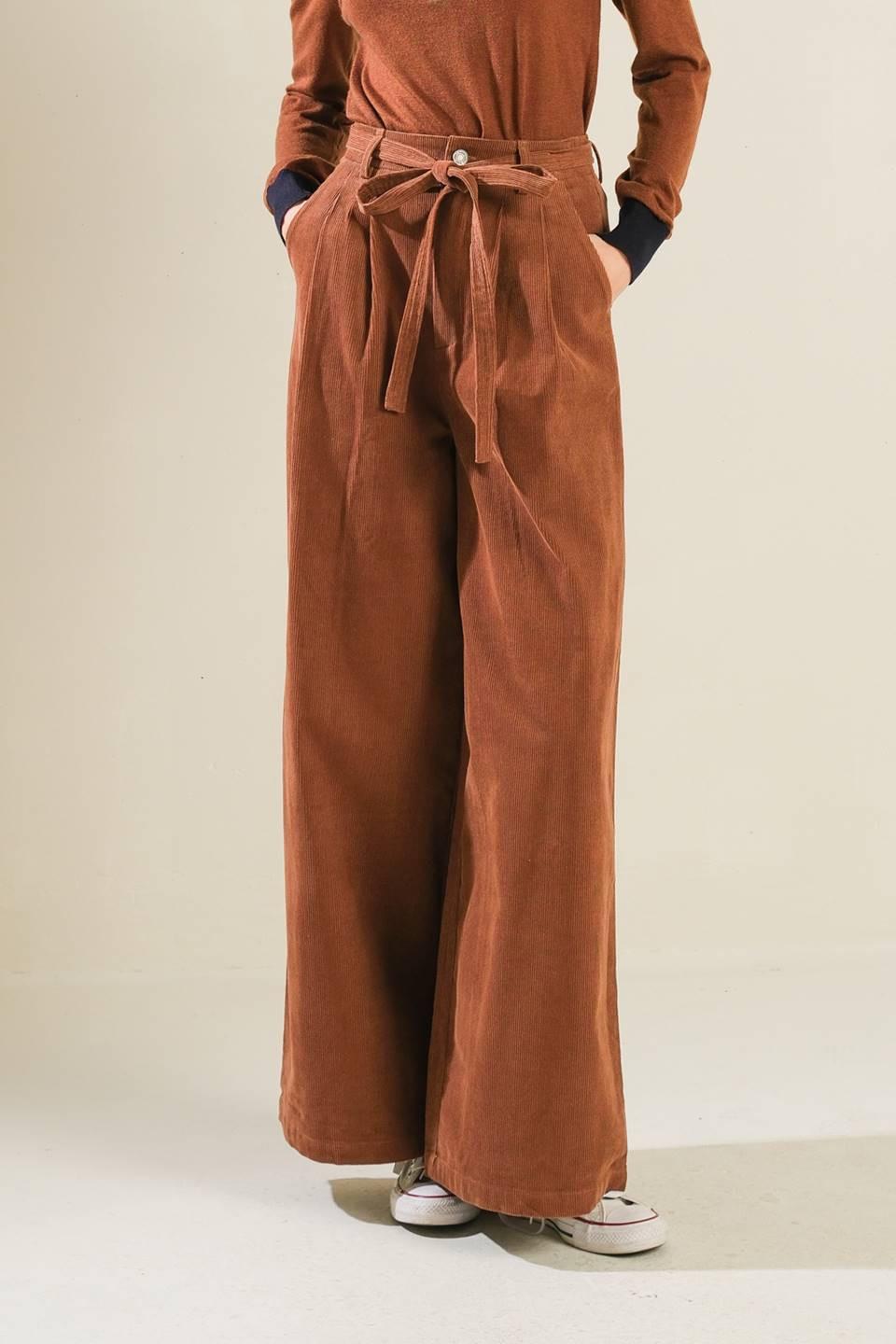 The Fame Woven Pants in brown, view 1 — Soul Flow Apparel