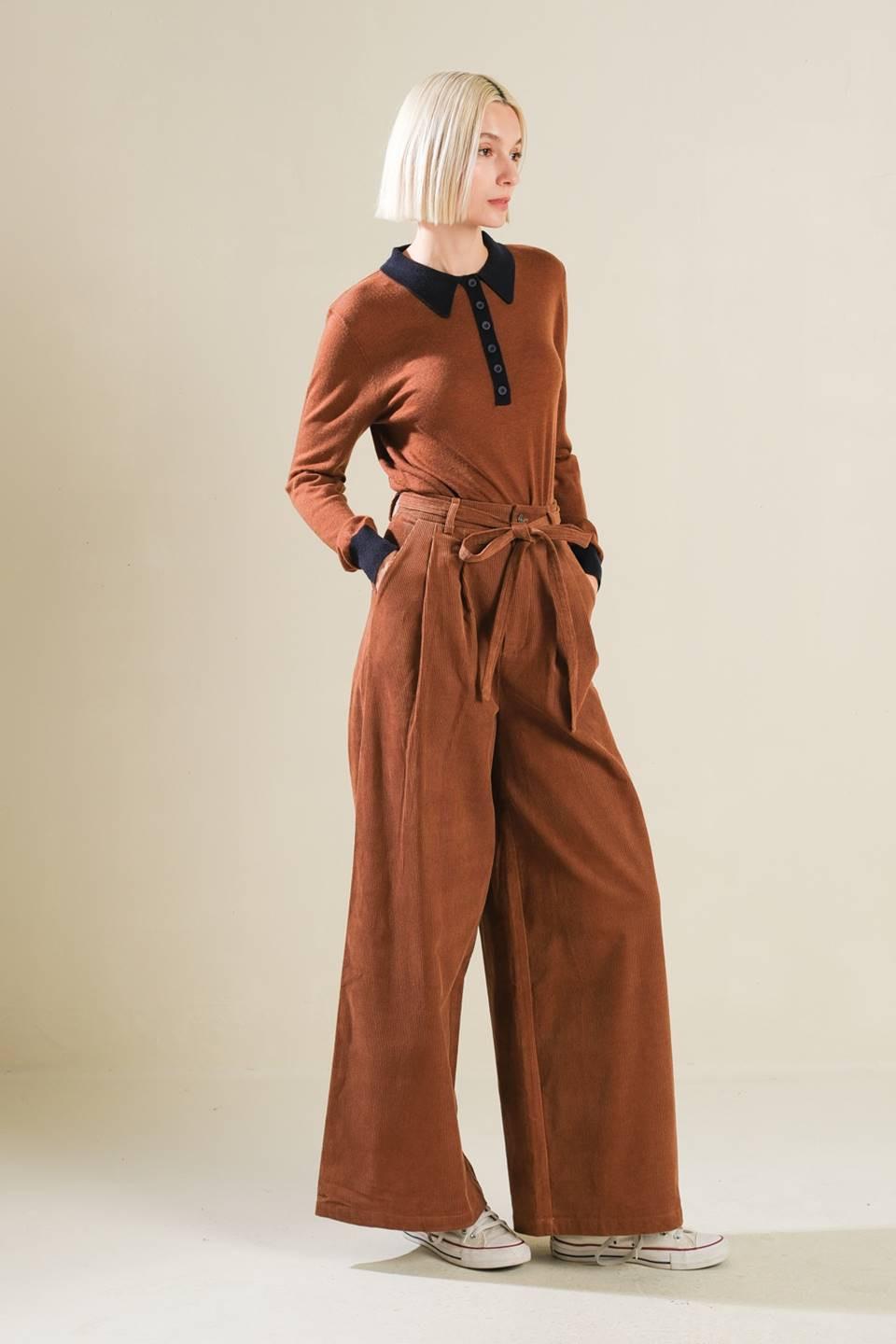 The Fame Woven Pants in brown, view 3 — Soul Flow Apparel