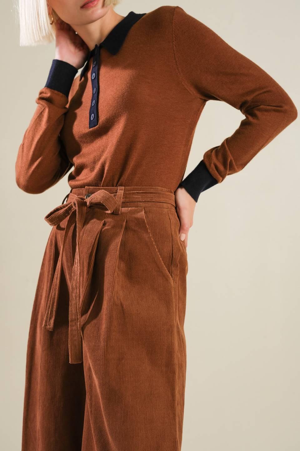 The Fame Woven Pants in brown, view 4 — Soul Flow Apparel