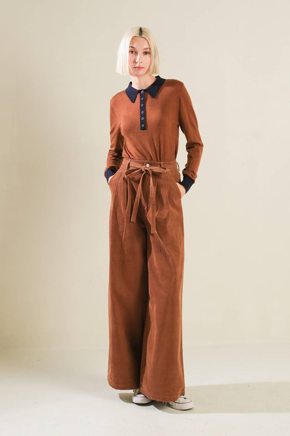 The Fame Woven Pants in brown, view 5 — Soul Flow Apparel