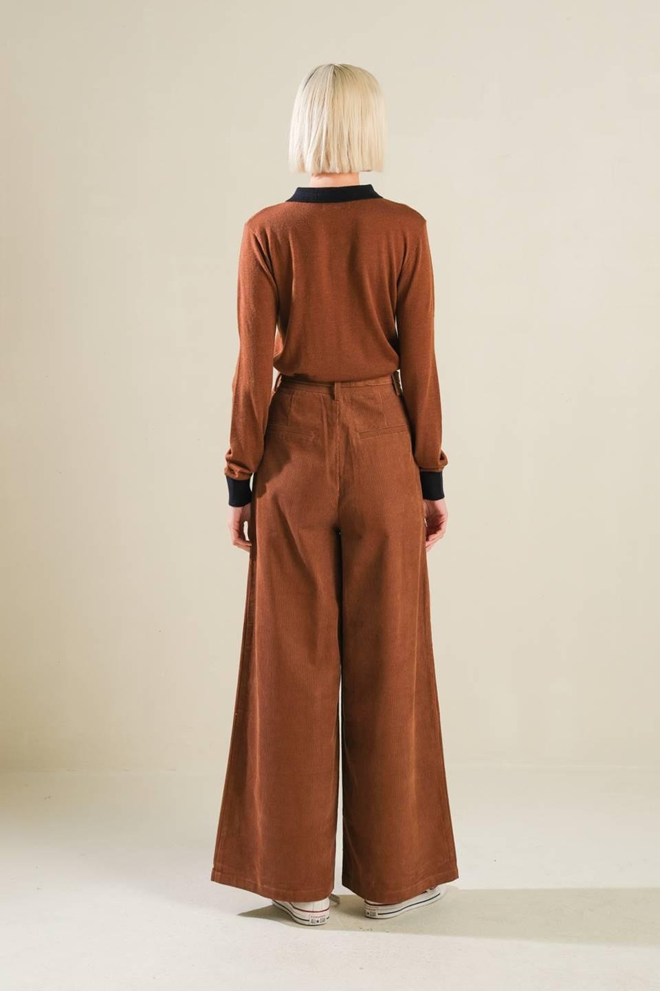 The Fame Woven Pants in brown, view 6 — Soul Flow Apparel