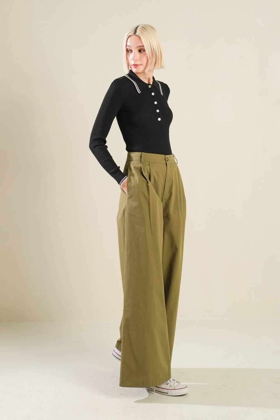 Hidden Reflections Woven Pants in olive, view 3 — Soul Flow Apparel