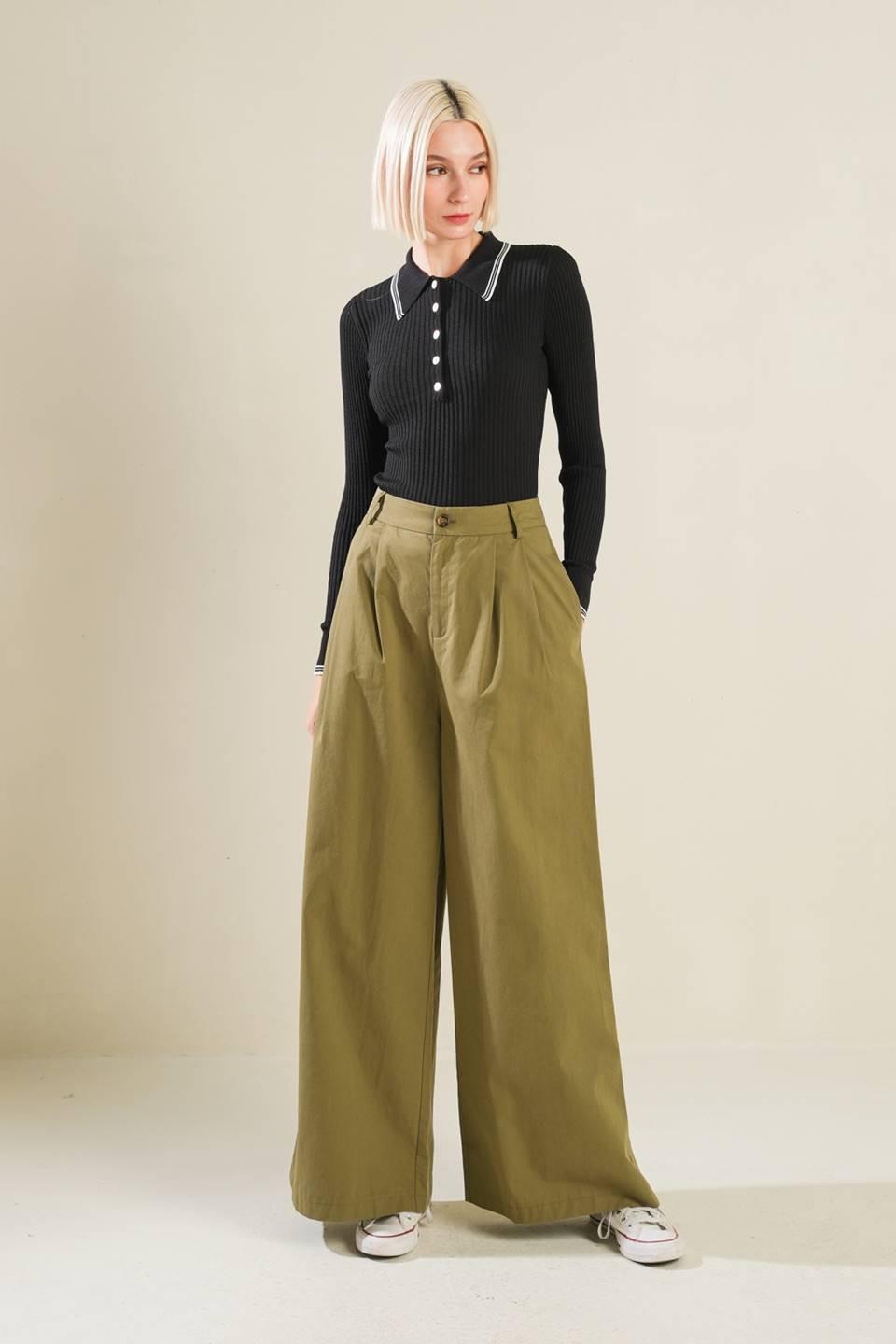 Hidden Reflections Woven Pants in olive, view 5 — Soul Flow Apparel