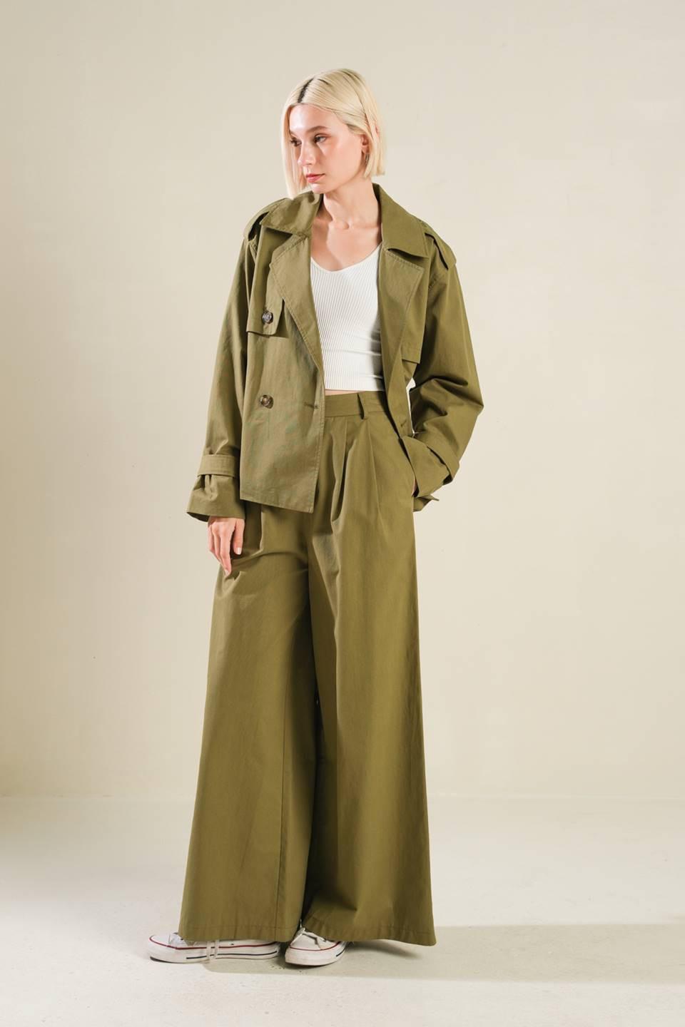 Hidden Reflections Woven Pants in olive, view 7 — Soul Flow Apparel