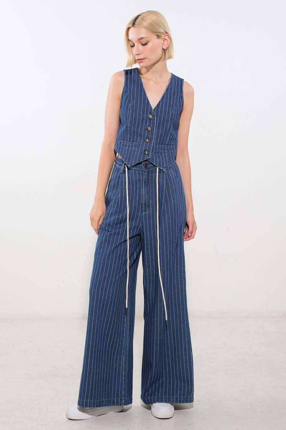 I Still Believe Denim Pants in medium indigo, view 5 — Soul Flow Apparel