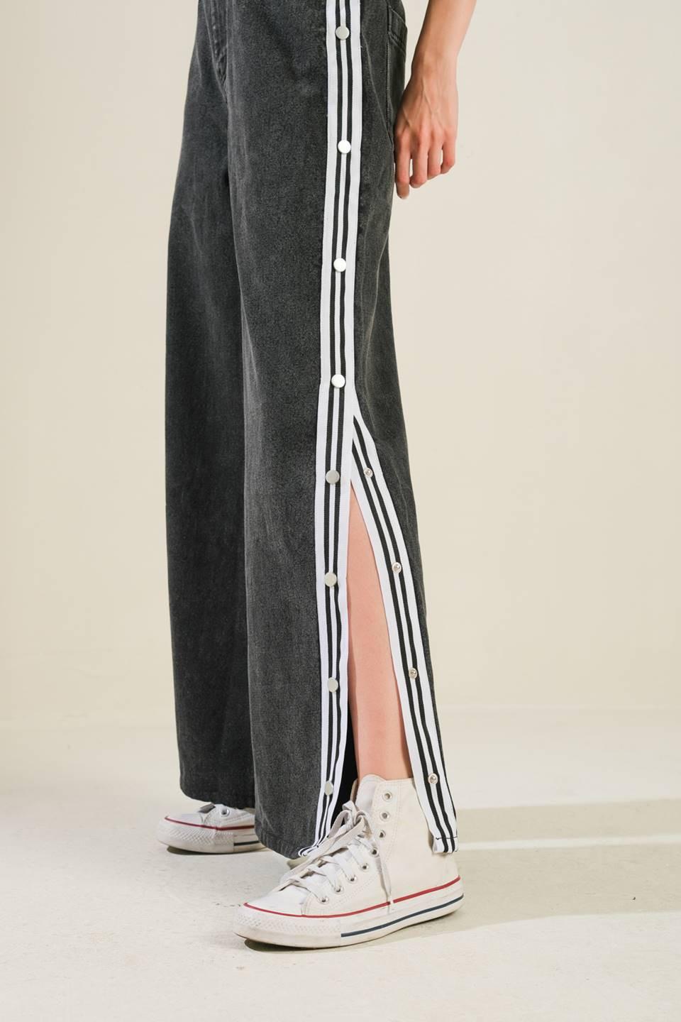 Elegant Elevation Denim Pants in black, view 4 — Soul Flow Apparel