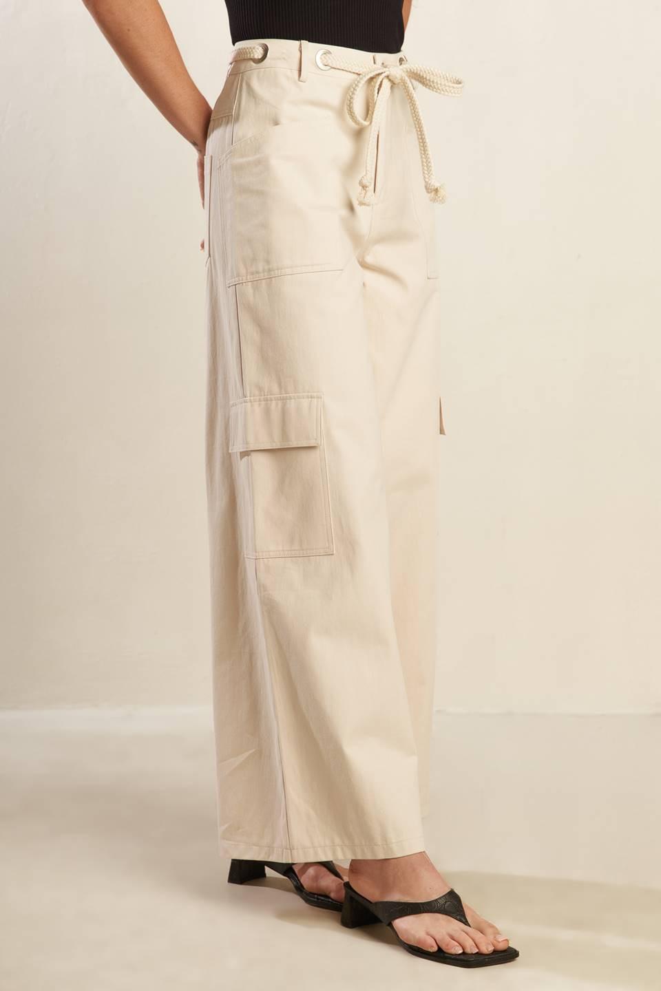 Colette Dream Woven Pants in ecru, view 5 — Soul Flow Apparel
