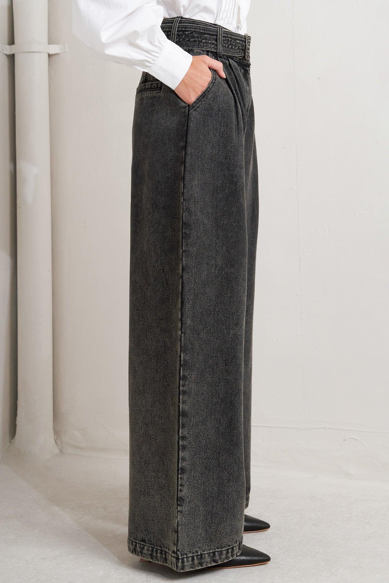 Think of Me Denim Pants in charcoal, view 5 — Soul Flow Apparel