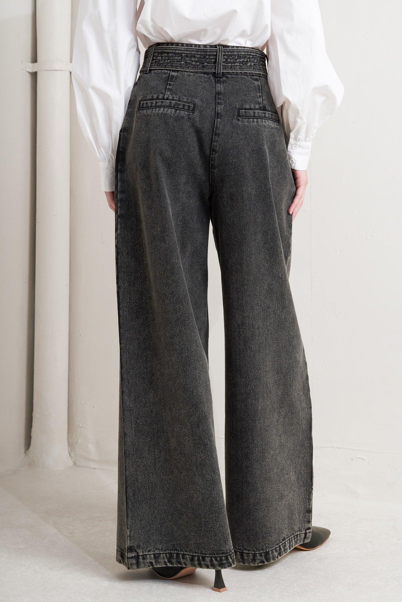 Think of Me Denim Pants in charcoal, view 6 — Soul Flow Apparel