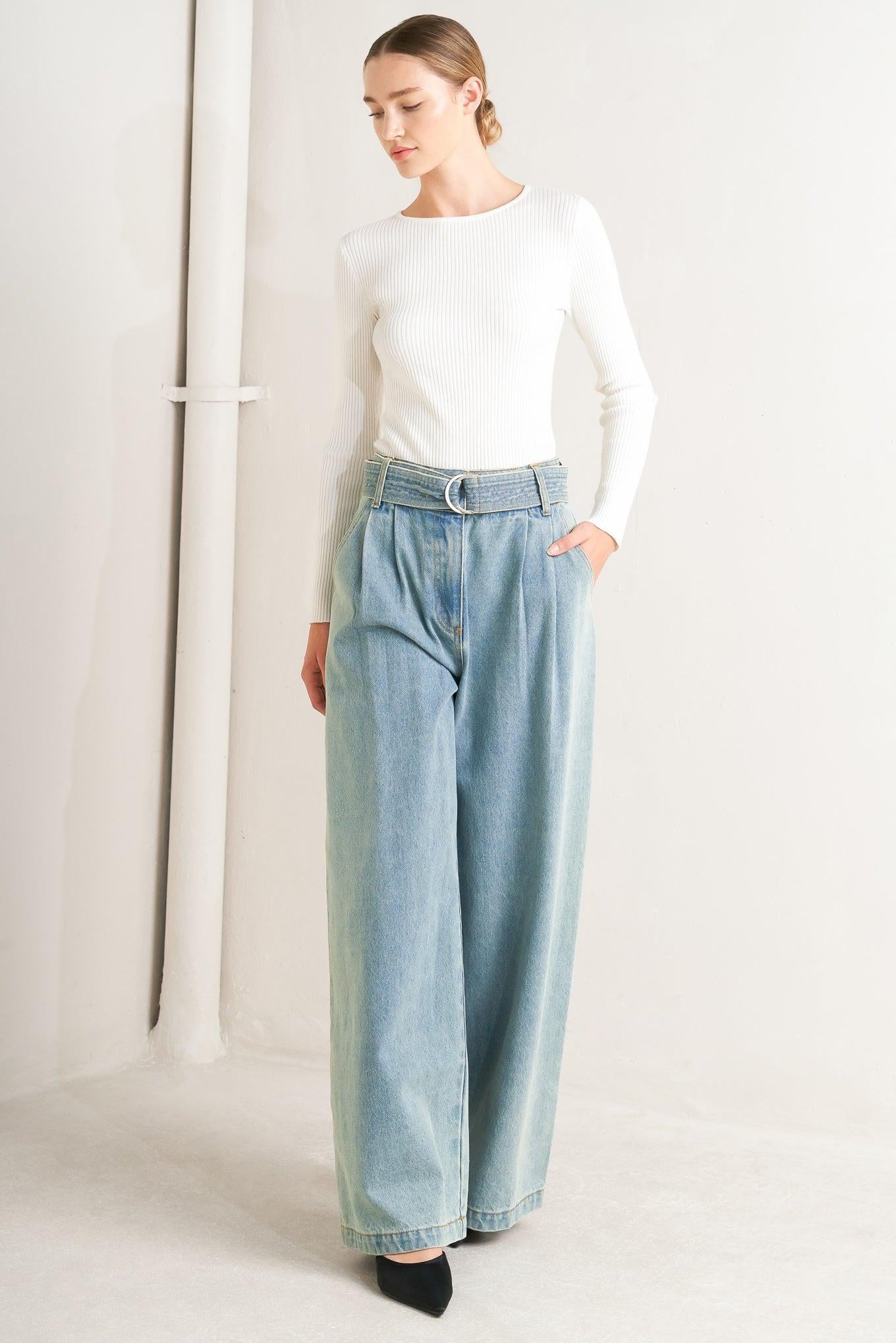 Think of Me Denim Pants in medium indigo, view 4 — Soul Flow Apparel