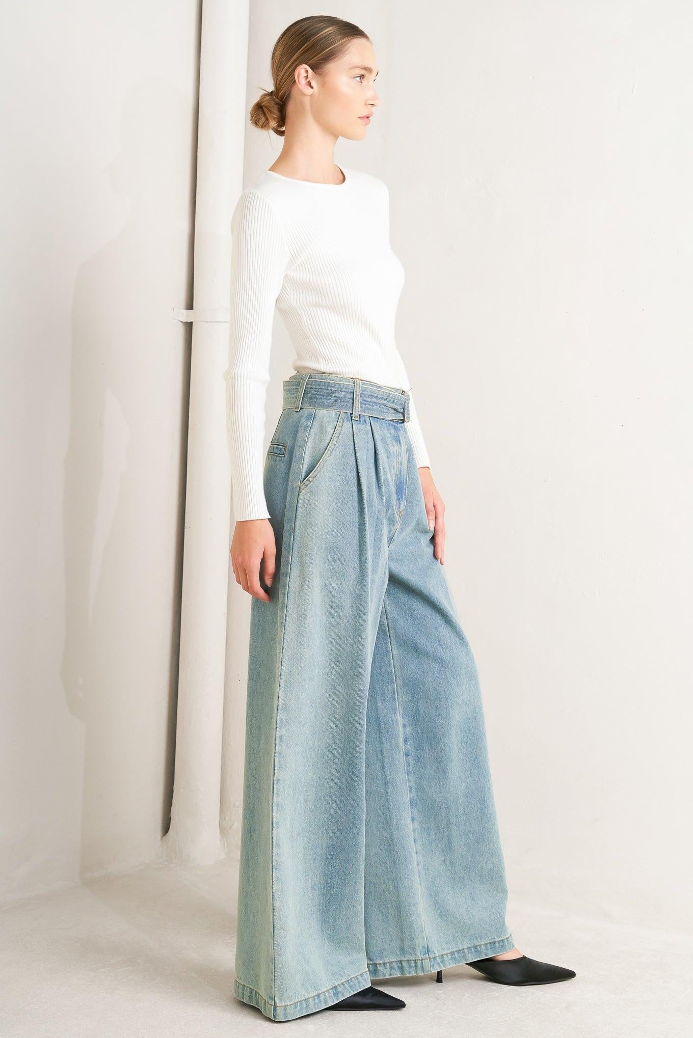 Think of Me Denim Pants in medium indigo, view 5 — Soul Flow Apparel