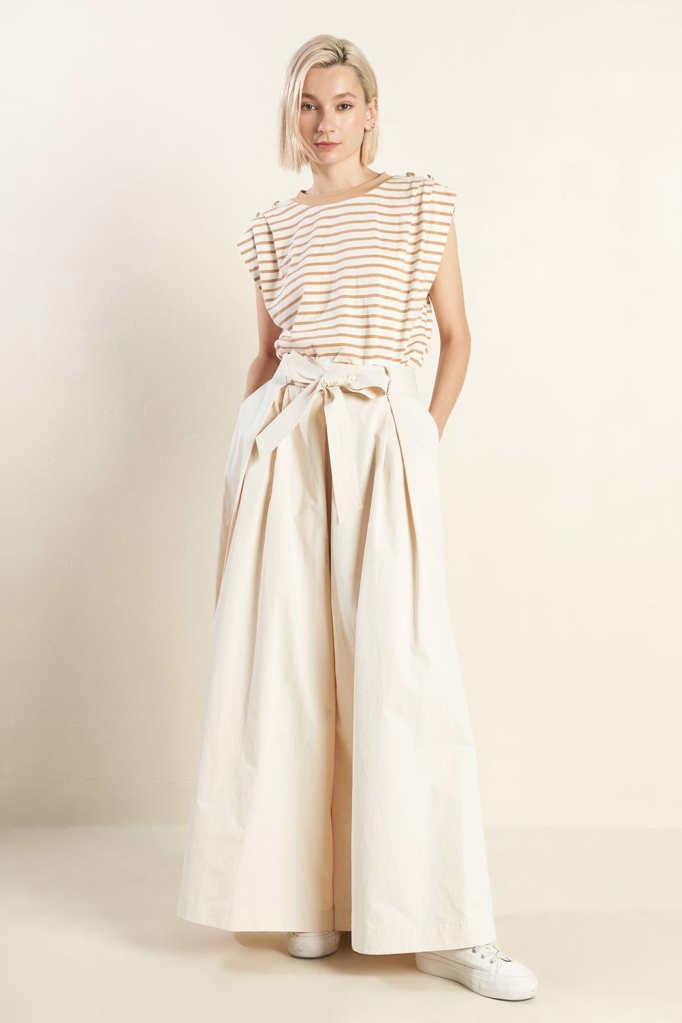 Closer to You Wide Leg Pants in ecru, view 1 — Soul Flow Apparel