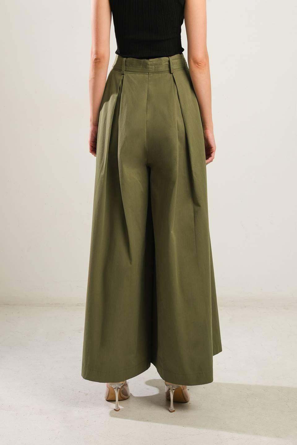 Closer to You Wide Leg Pants in olive, view 2 — Soul Flow Apparel