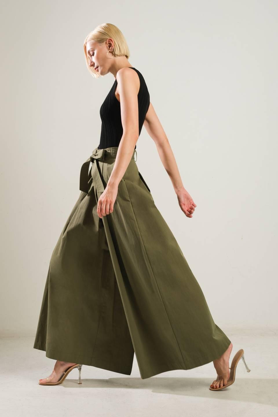 Closer to You Wide Leg Pants in olive, view 3 — Soul Flow Apparel