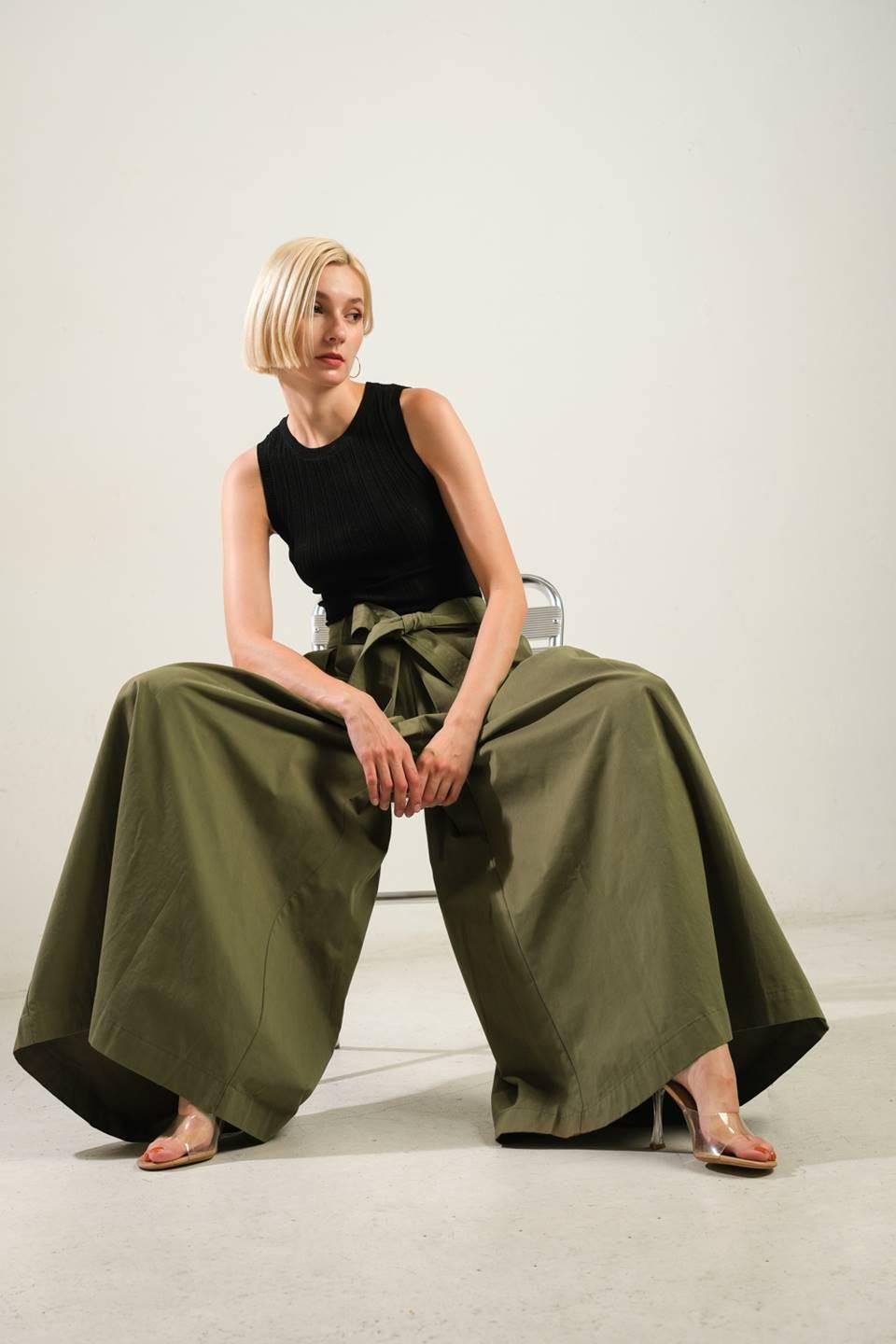 Closer to You Wide Leg Pants in olive, view 7 — Soul Flow Apparel
