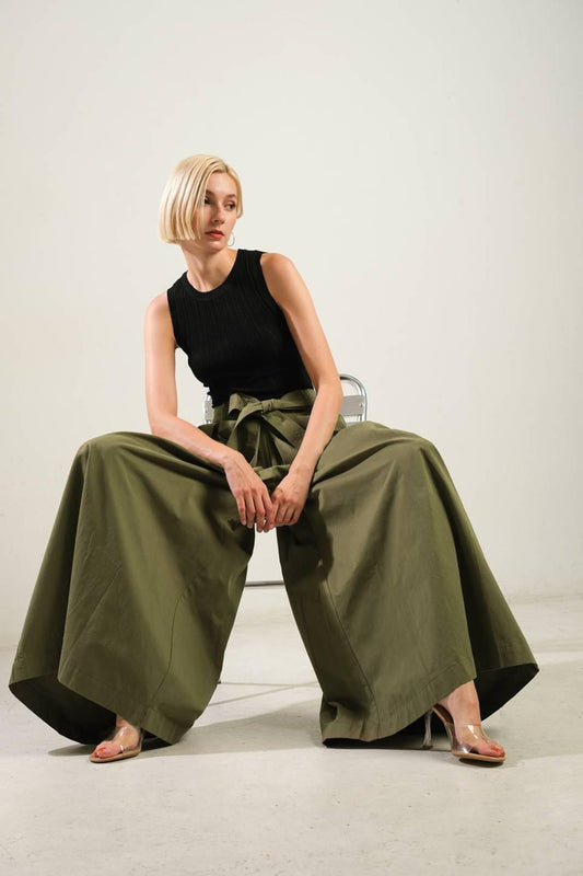 Closer to You Wide Leg Pants in olive, view 7 — Soul Flow Apparel