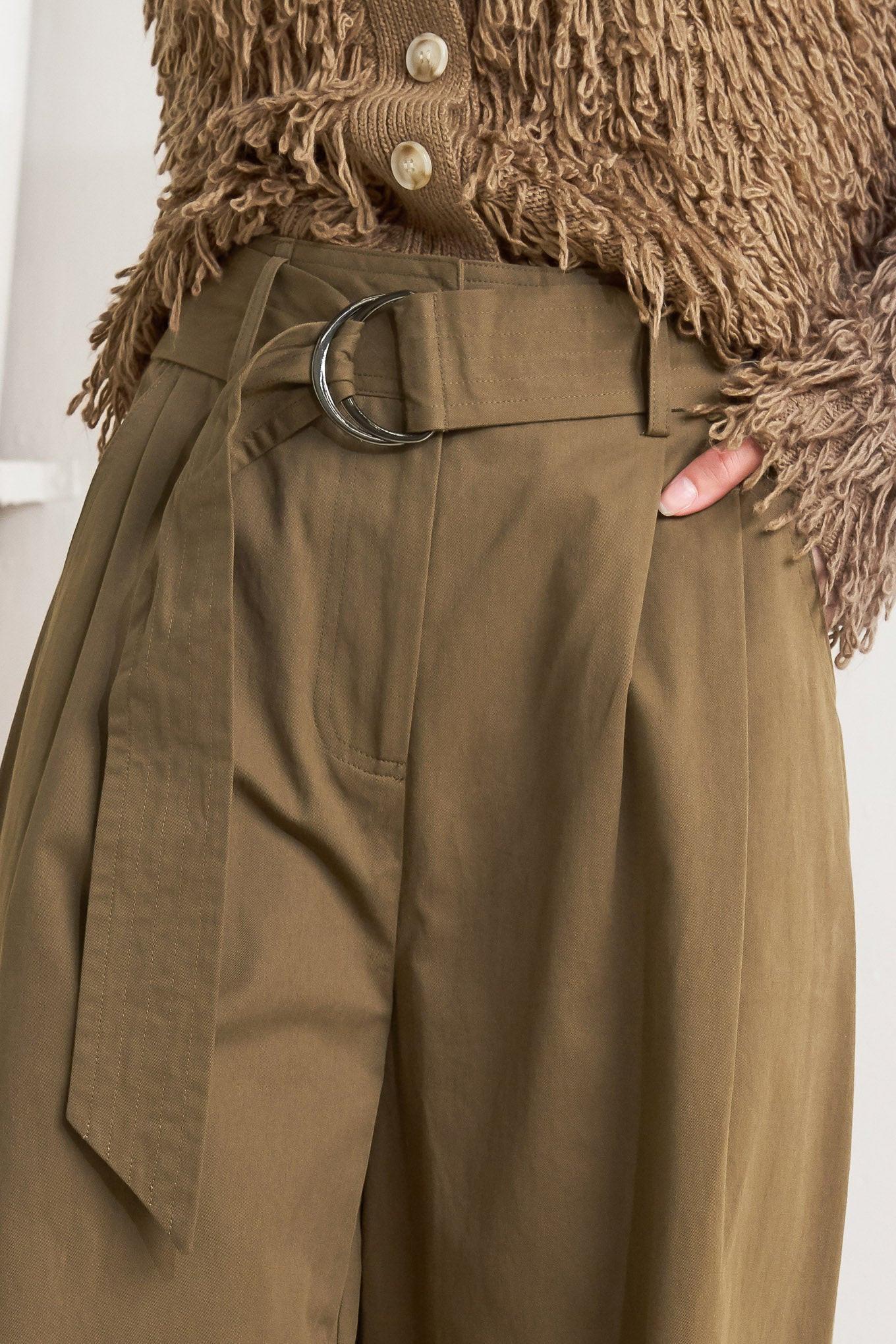 Elegance Unveiled Woven Pants in brown, view 5 — Soul Flow Apparel