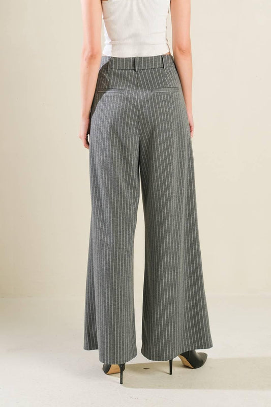 Wanna Be Loved Woven Pants in grey white, view 2 — Soul Flow Apparel