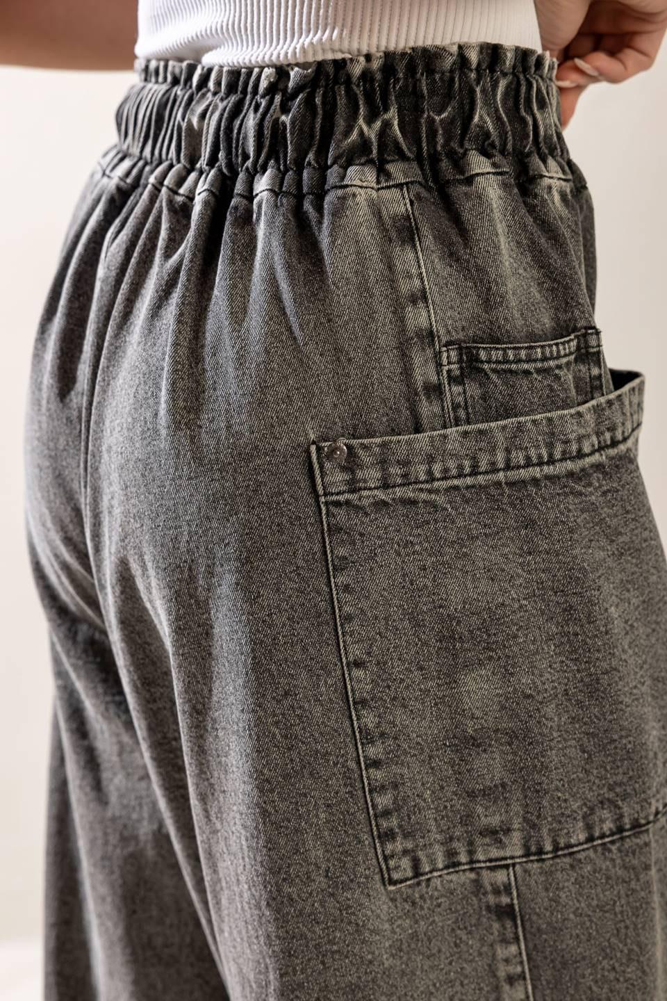 Exploring the City Denim Pants in grey, view 6 — Soul Flow Apparel