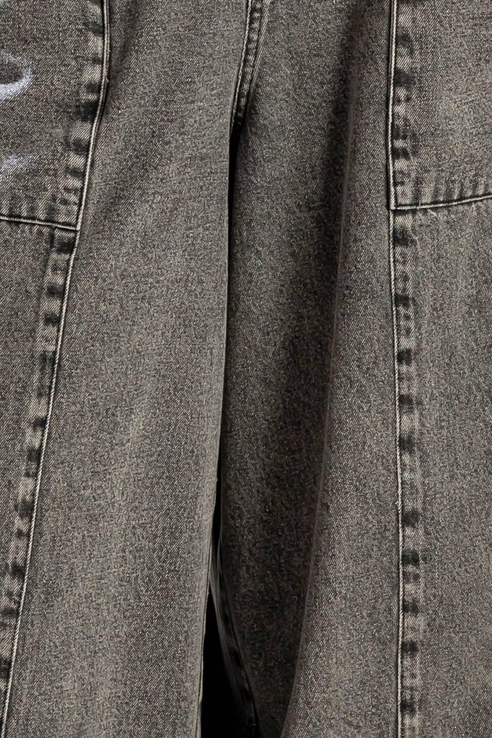 Exploring the City Denim Pants in grey, fabric swatch — Soul Flow Apparel