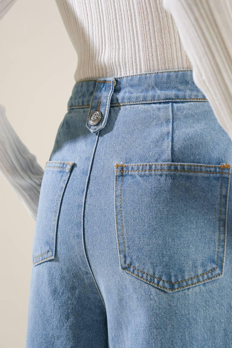 Adventure Awaits Denim Pants in blue, view 8 — Soul Flow Apparel