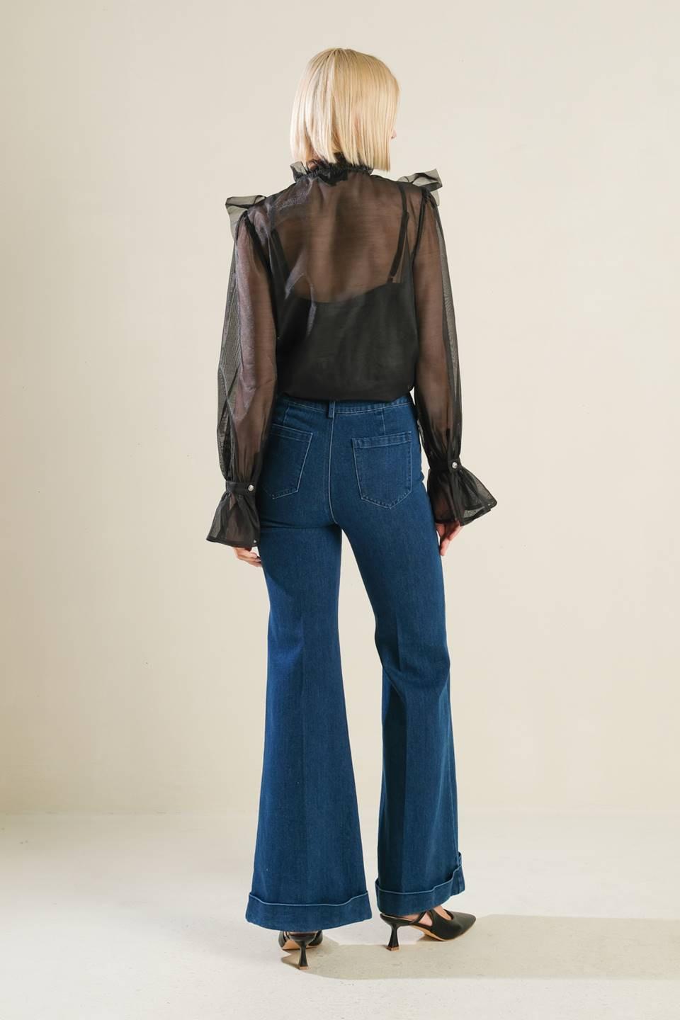 Our Greatest Love Denim Pants in medium indigo, view 6 — Soul Flow Apparel