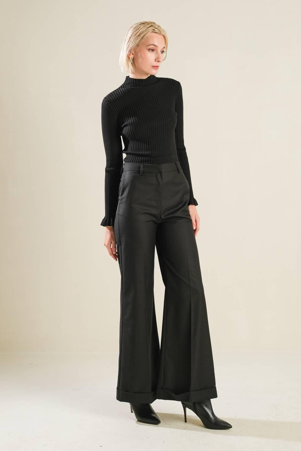Falling Deeper Woven Pants in black, view 3 — Soul Flow Apparel
