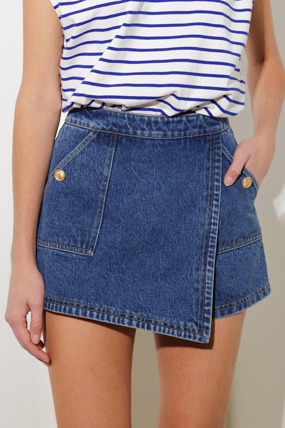For a Second Denim Skort, view 1 — Soul Flow Apparel