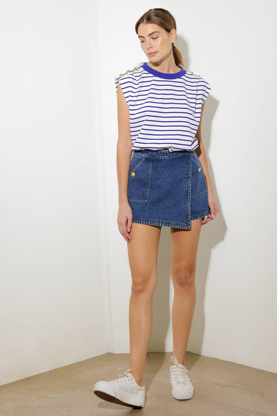 For a Second Denim Skort, view 6 — Soul Flow Apparel