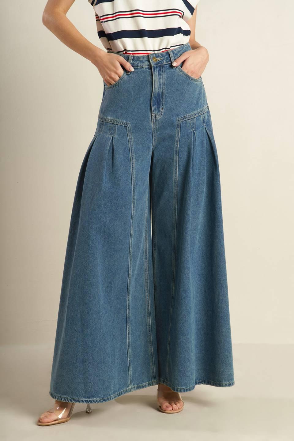 Effortless Edge Denim Pants in medium, view 1 — Soul Flow Apparel