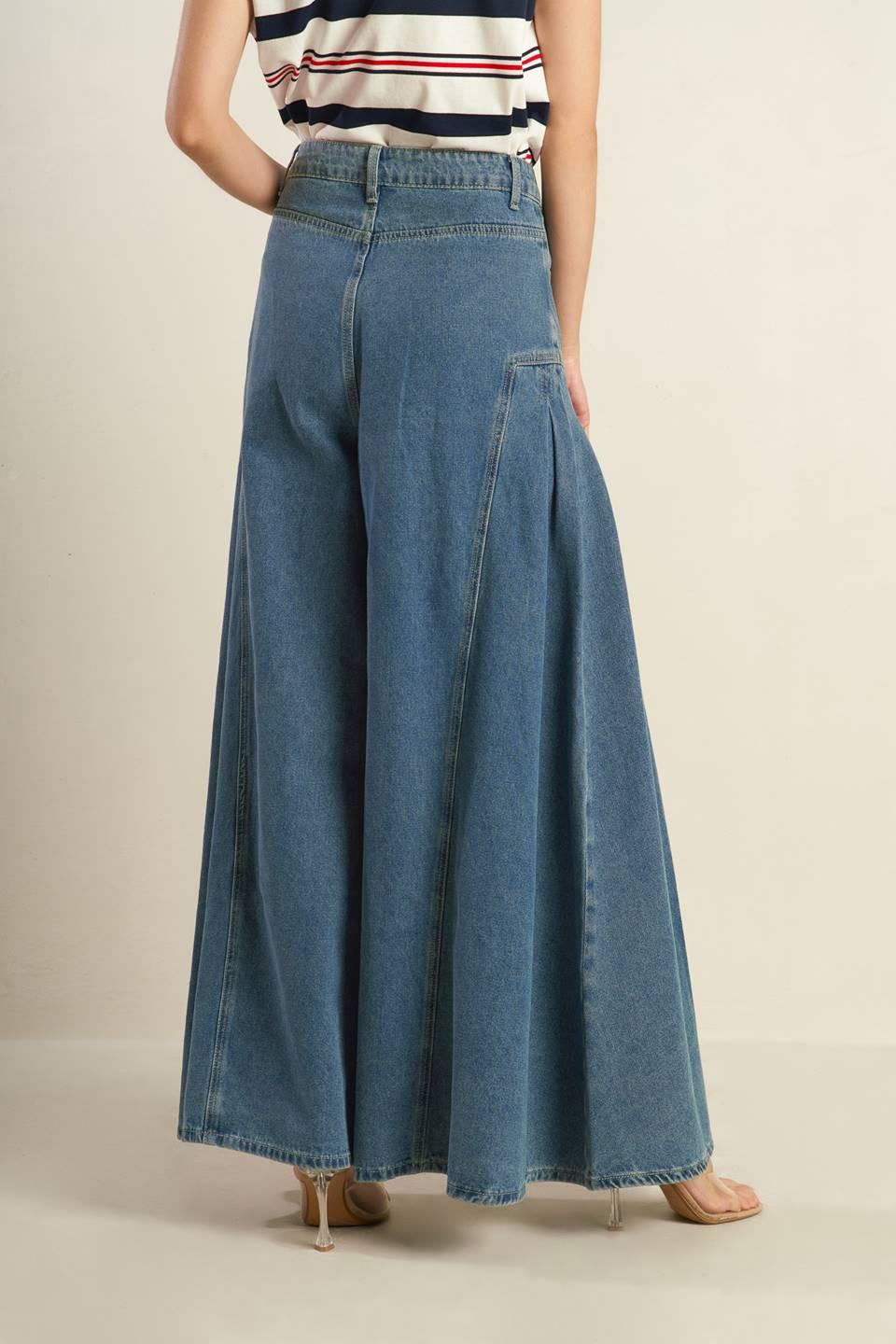 Effortless Edge Denim Pants in medium, view 3 — Soul Flow Apparel