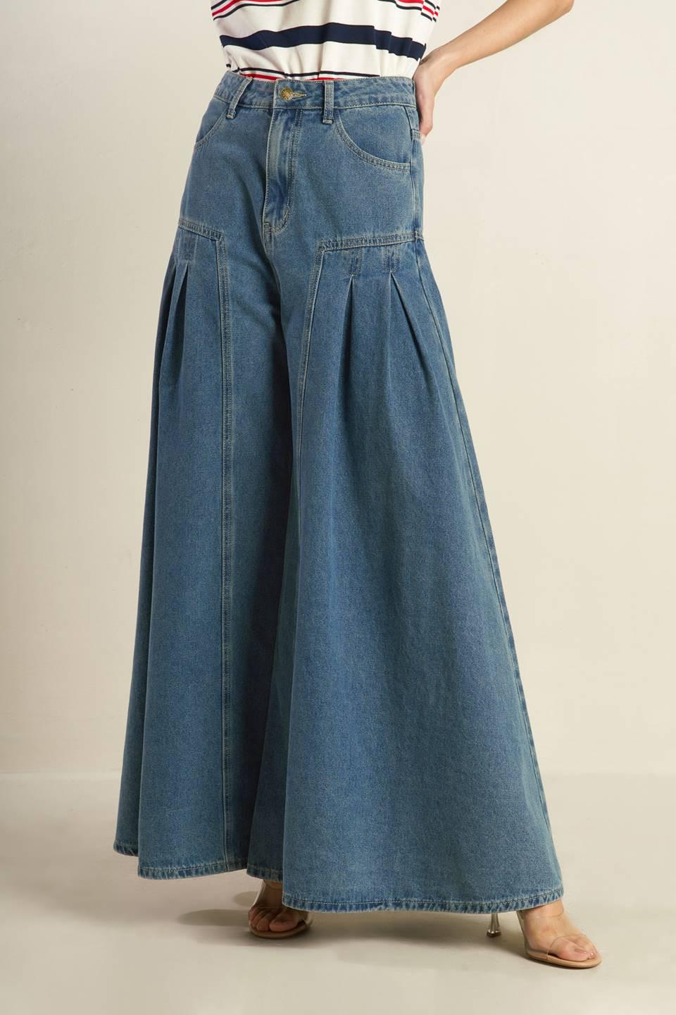 Effortless Edge Denim Pants in medium, view 4 — Soul Flow Apparel