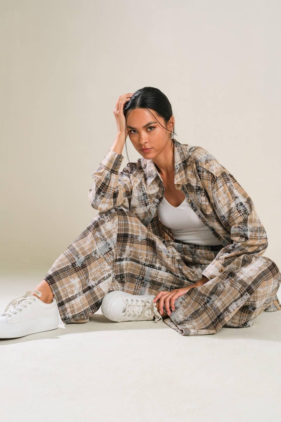 Timeless Charm Woven Pants in beige, view 4 — Soul Flow Apparel
