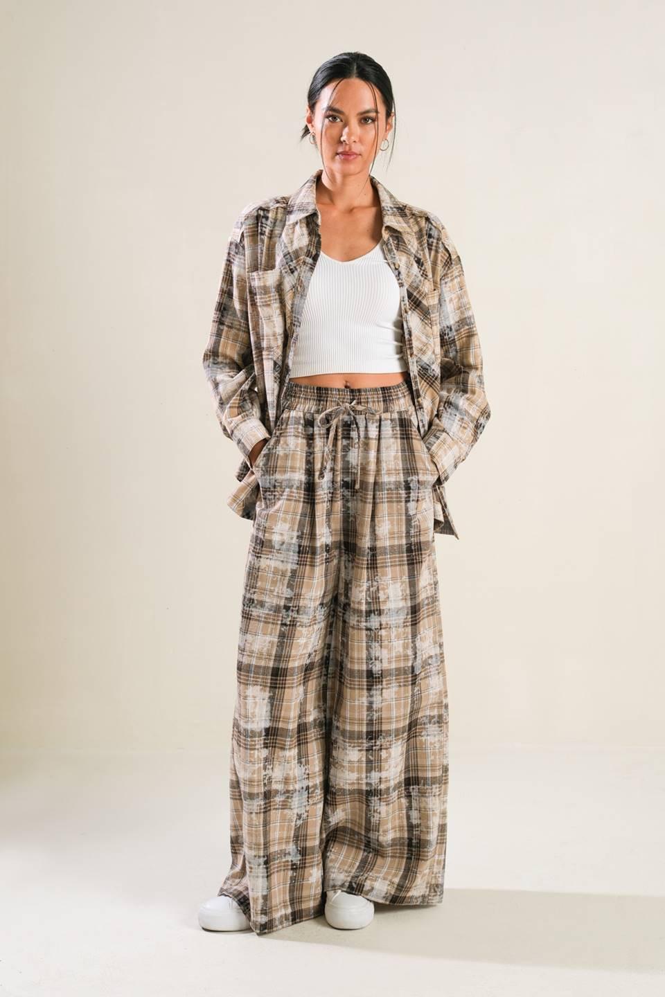 Timeless Charm Woven Pants in beige, view 7 — Soul Flow Apparel