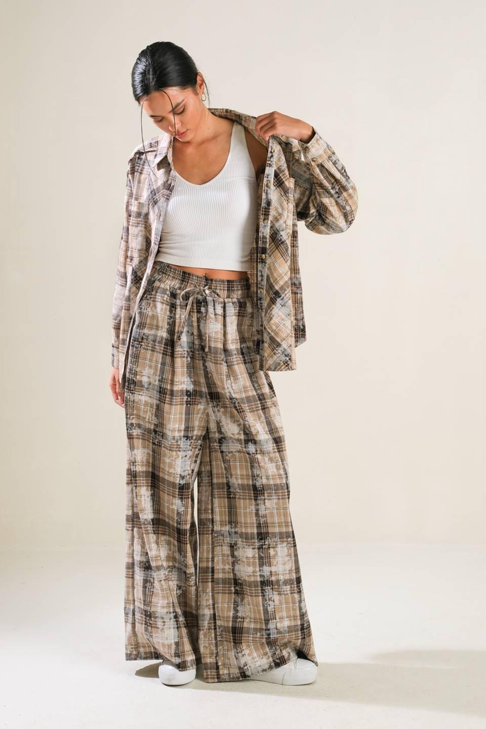 Timeless Charm Woven Pants in beige, view 8 — Soul Flow Apparel