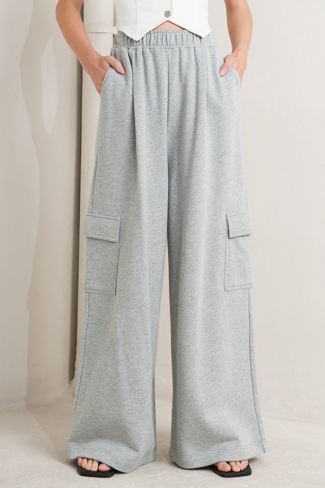 Cross Your Mind Knit Pants in hgrey, view 4 — Soul Flow Apparel