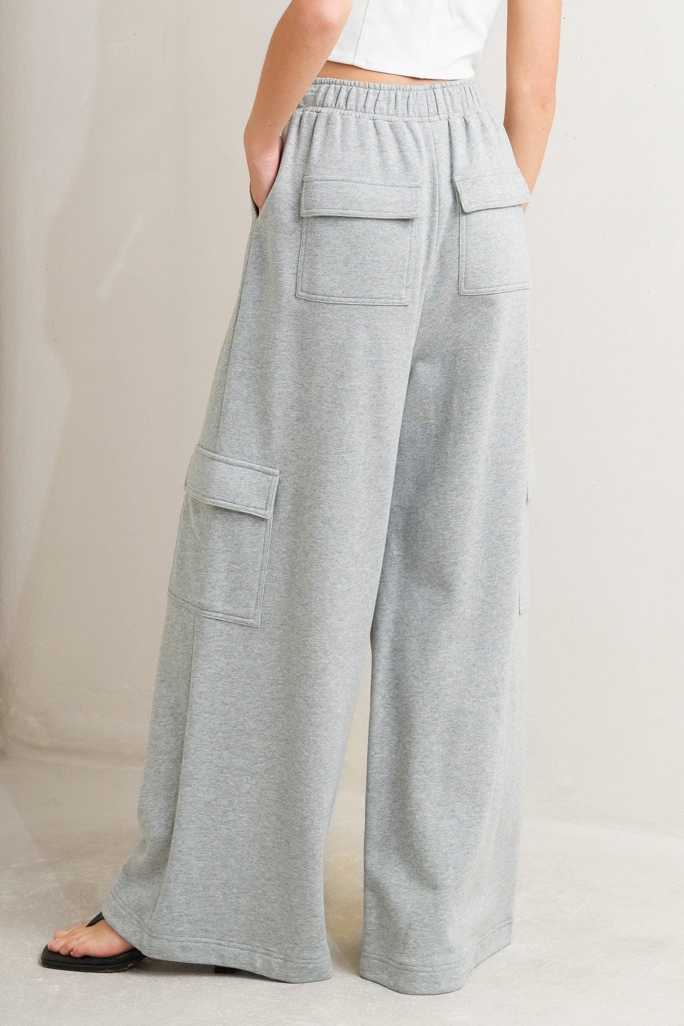 Cross Your Mind Knit Pants in hgrey, view 6 — Soul Flow Apparel
