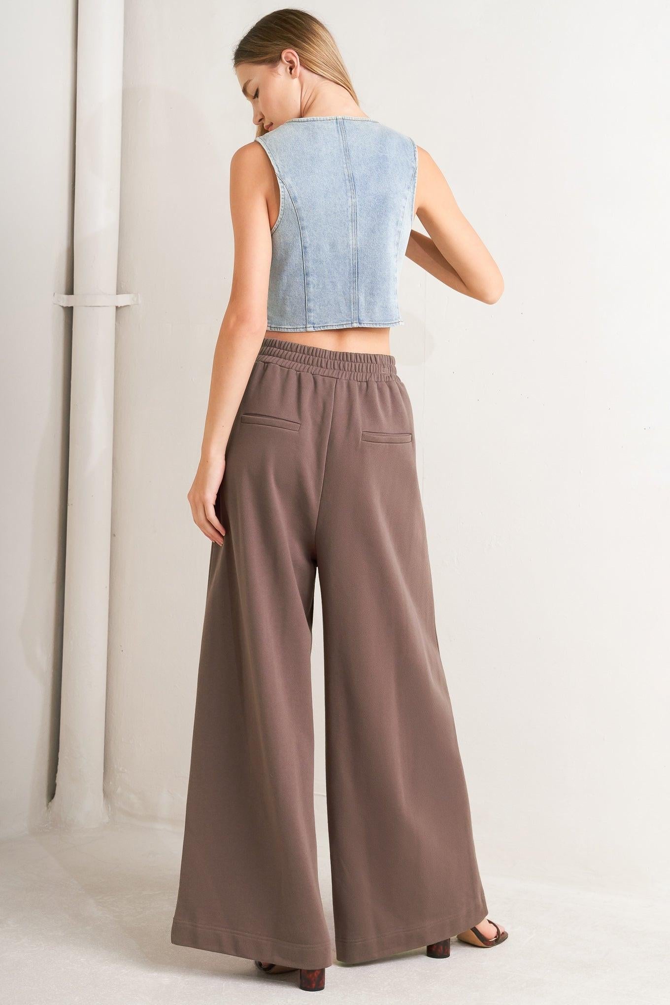 In Too Deep Knit Pants in brown, view 4 — Soul Flow Apparel