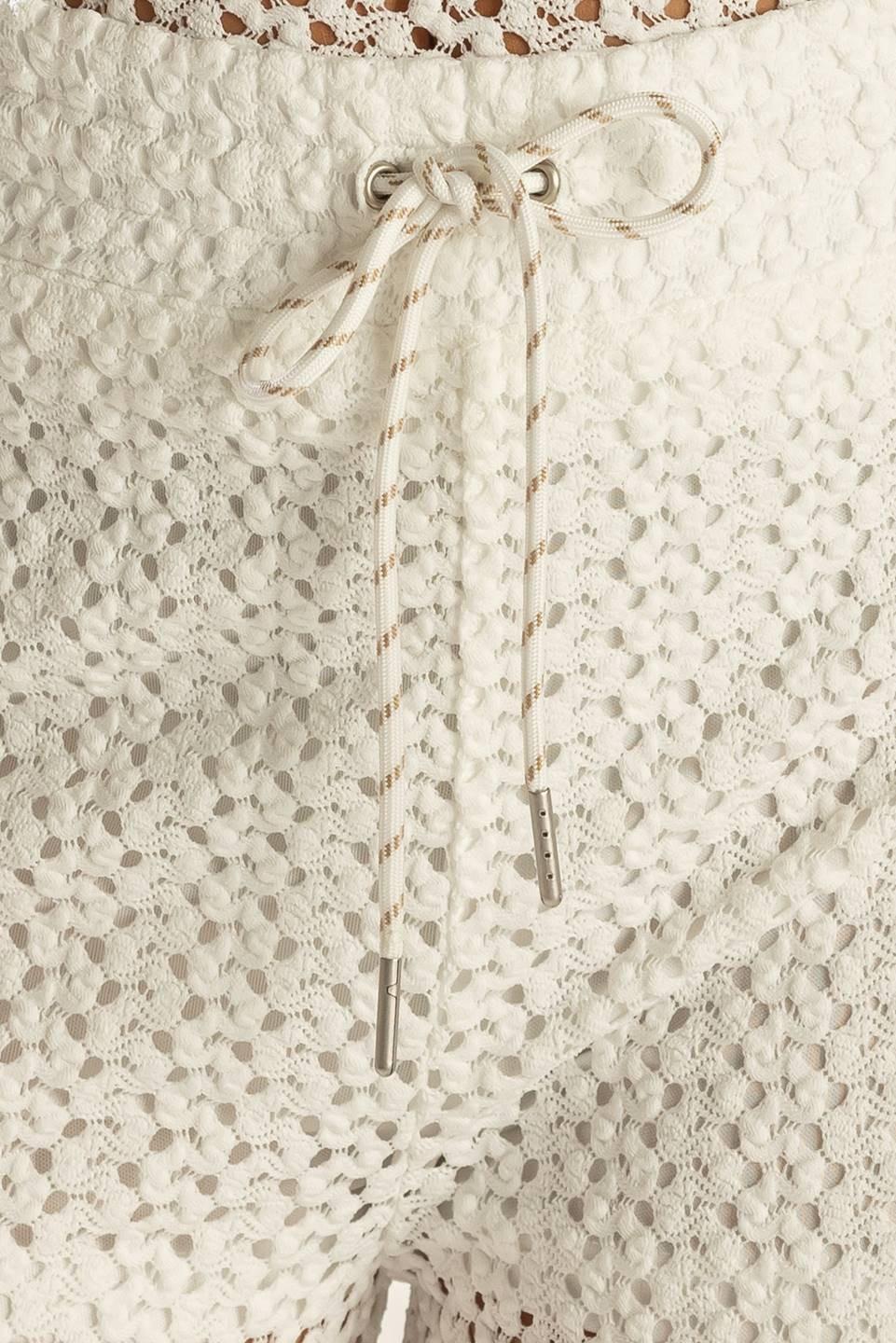Presence of Love Semi Sheer Knit Pants in white, fabric swatch — Soul Flow Apparel