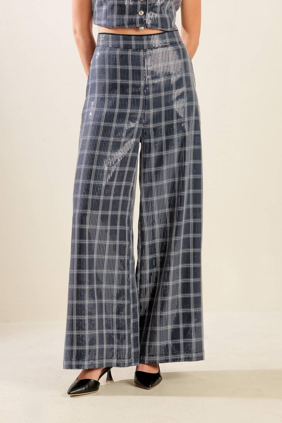 Traveling Far Navy Sequin Pants, view 7 — Soul Flow Apparel